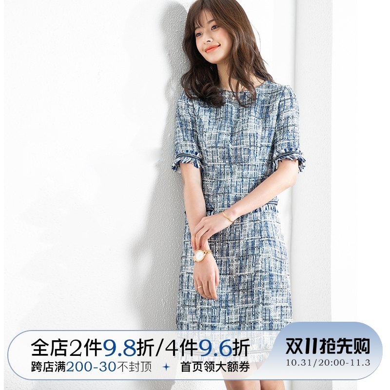 OFFIY-神仙级优雅 过分好看的法式经典气质收腰短袖连衣裙夏新品