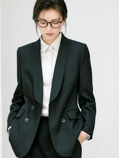 外套女 时髦精B入通勤职业休闲廓形青果领西装 有帆 轻职场ootd