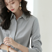 好打理不易皱长袖 正式 衬衫 OFFIY 职业面试国考公务员上衣修身