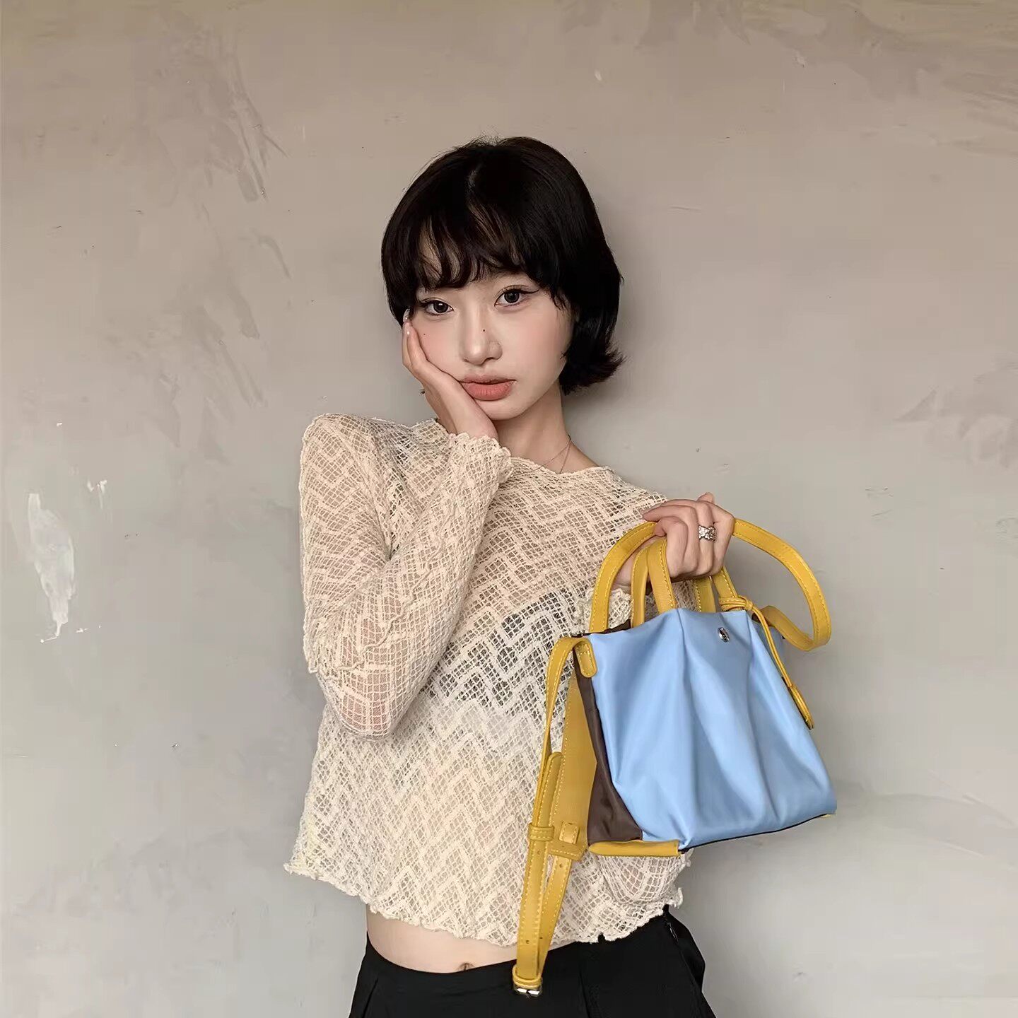 日本乐天anello托特包斜挎包通勤饺子包手提单肩包离家出走包防水