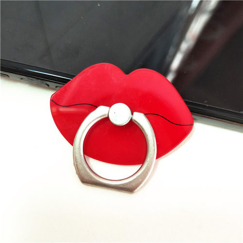 红唇印手机指环扣支架kiss3D立体懒人背贴可360°旋转环桌面支撑
