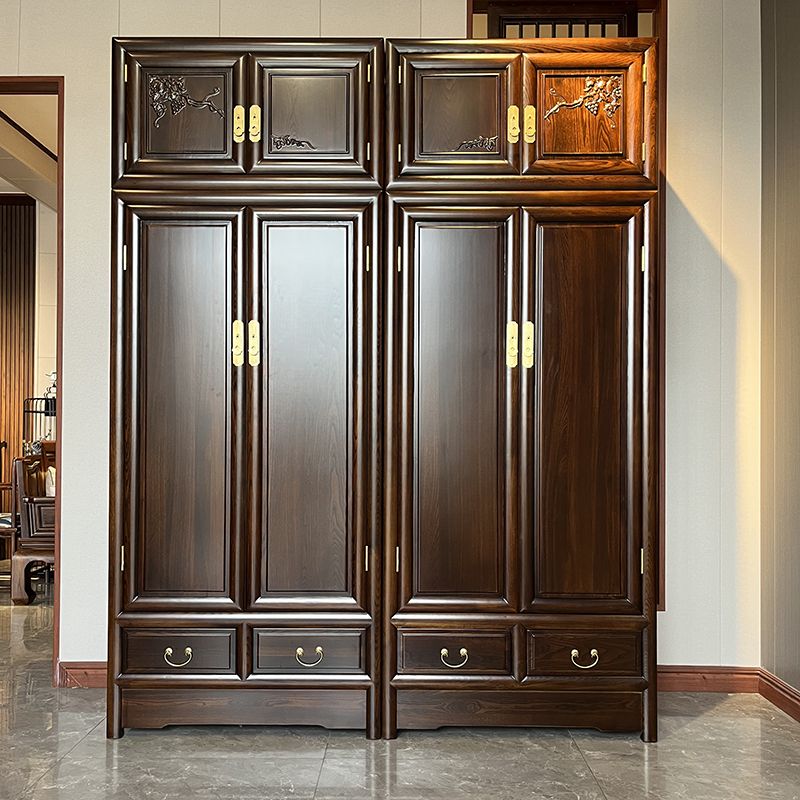 榆木顶箱柜雕花古典家具卯榫结构