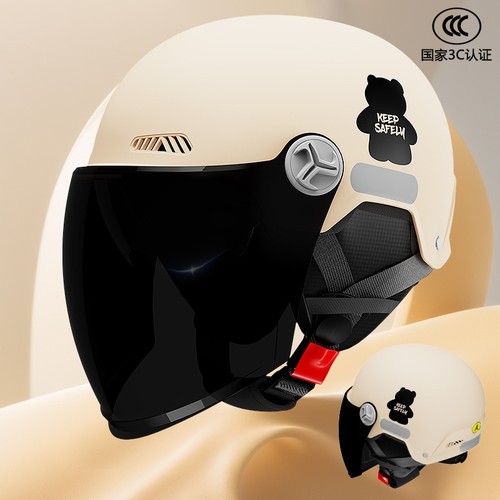 国标新款电动车头盔男女士夏季透气半盔自行车骑行电瓶车轻便安全