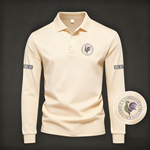 时尚翻领长袖T恤男2026秋季新款高级印花潮流休闲百搭POLO衫打底