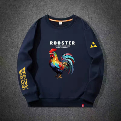 法国大公鸡卫衣男2025常规秋冬中国风国潮ins 圆领大码高级感长袖