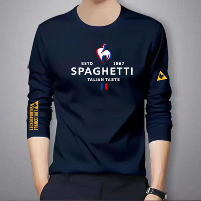 公鸡圆领长袖T恤春秋纯棉透气