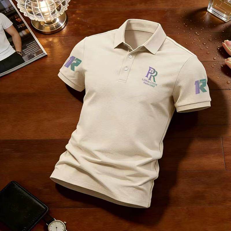 夏季2026法莱尔公鸡男士Polo衫t恤短袖美式休闲时尚翻领潮流半袖