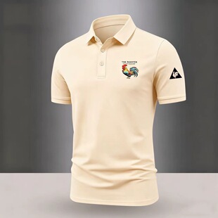 法国公鸡男士商务翻领POLO短袖2026新款涤棉T帅气时尚衫韩版显瘦