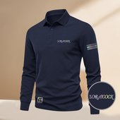 时尚 轻奢休闲商务翻领新款 长袖 2025男士 T恤秋冬POLO时尚 印花上衣