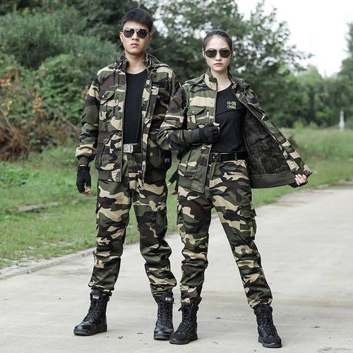 秋冬纯棉加绒加厚迷彩服男套装耐脏耐磨保暖防烫电焊劳保工作服