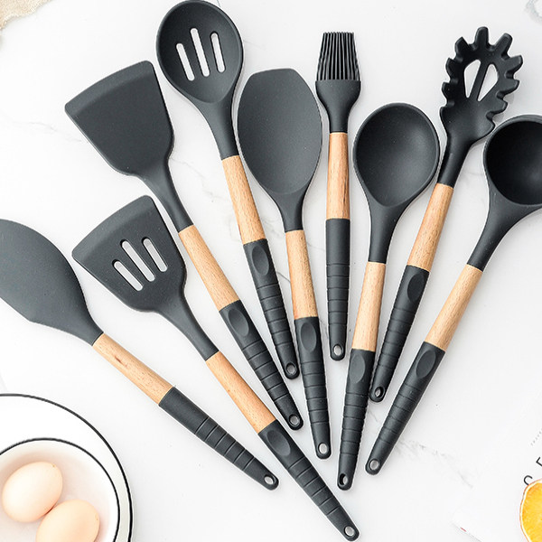 耐高温硅胶铲不伤锅刮铲炒菜铲子不粘锅锅铲漏勺汤勺家用厨具套装