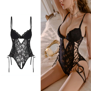 Amelie space 夏季新款法式高级感蕾丝连体衣女性感睡衣