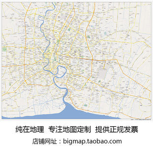 泰国曼谷Bangkok地图  路线定制移民外贸旅游行社公司书房布贴图