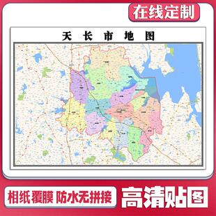 新款天长市地图定制省市县区书房办公室装饰画行政街道图