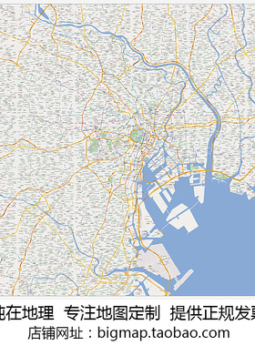 东京都区部（23区）地图 留学旅游行社外贸公司区域划分贴图