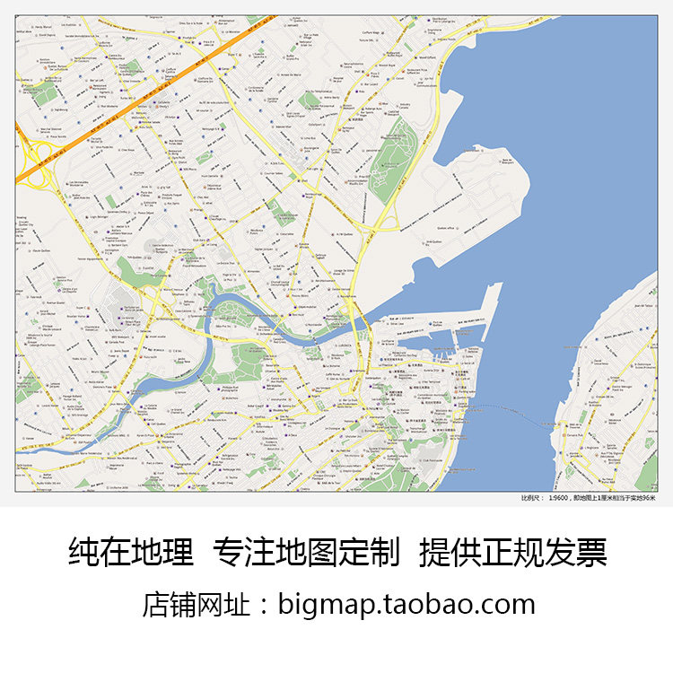 加拿大魁北克Quebec地图 现代装饰画