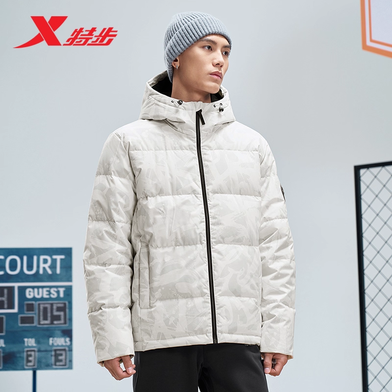 特步羽绒服男2025年新款冬季保暖男装外套运动上衣976429190368