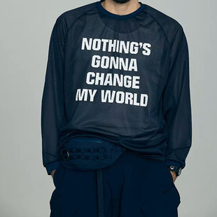 西山好牛COMFY字母印花网眼长袖 T恤CMF防晒凉爽速干男女TEE潮25AW