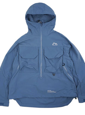 西山好牛COMFY日系宽松防泼水连帽套头机能CMF半拉链罩衫夹克外套