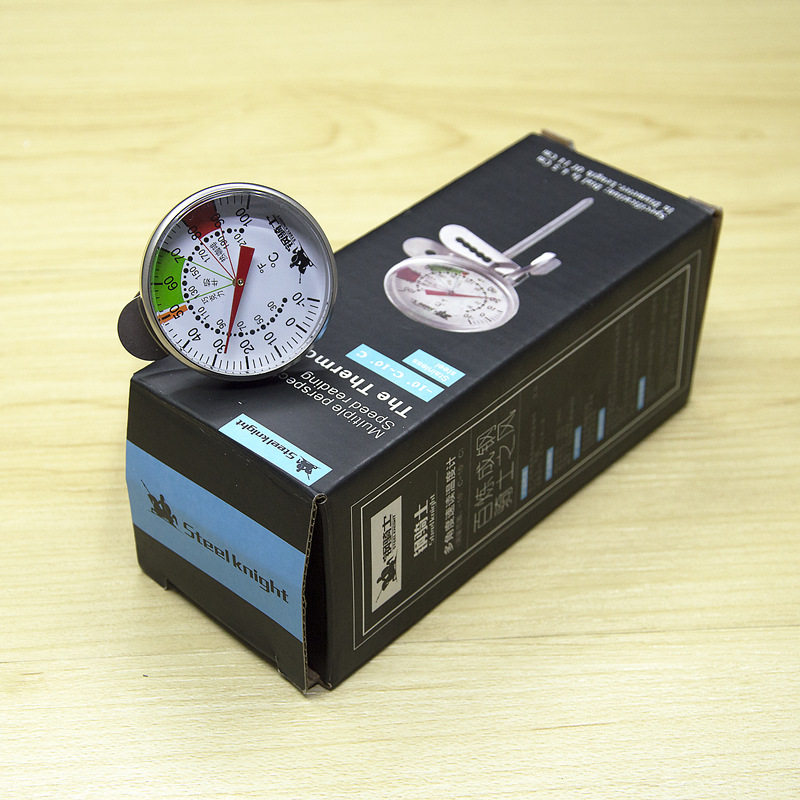 可夹式不锈刚咖啡温度针可挂奶茶店用品牛奶温度计奶泡食品温度表