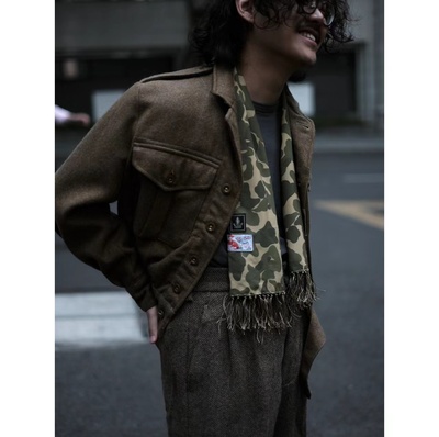 Bardoc X Half Pasture【售罄展示】伞兵猎鸭迷彩天丝流苏丝巾