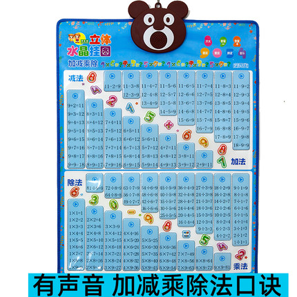 幼儿童99九九一二年级数学乘法口诀表有声挂图加减法教具背诵神器