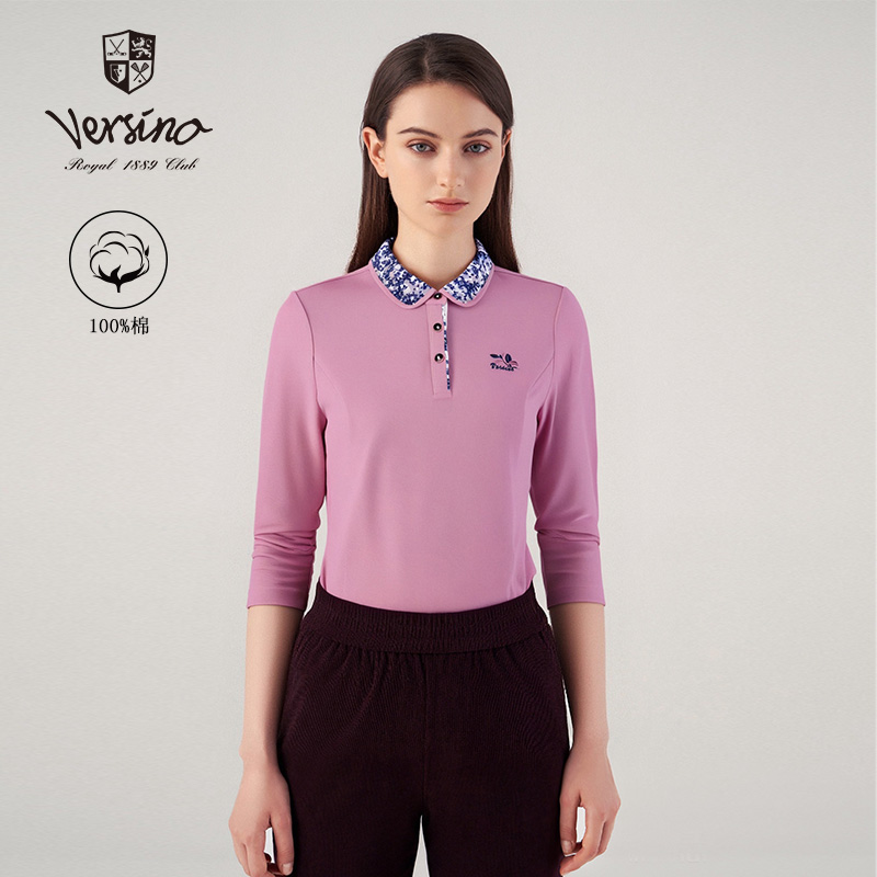梵思诺秋冬新款女式长袖polo衫