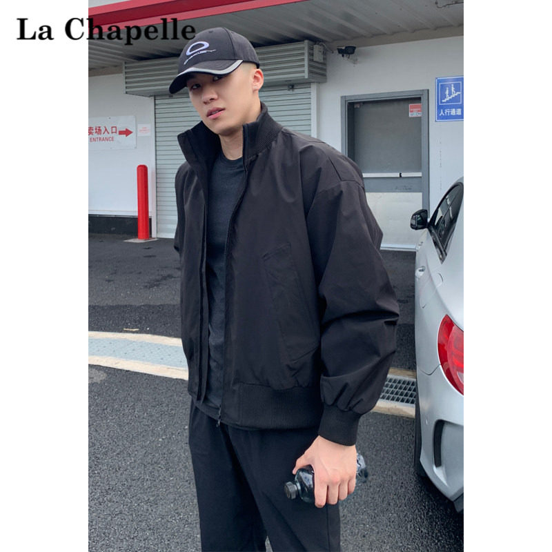 拉夏贝尔美式高街短款飞行员夹克男秋季高级感痞帅百搭棒球服男款