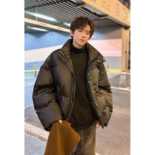 拉夏贝尔美式街头宽松羽绒棉服男