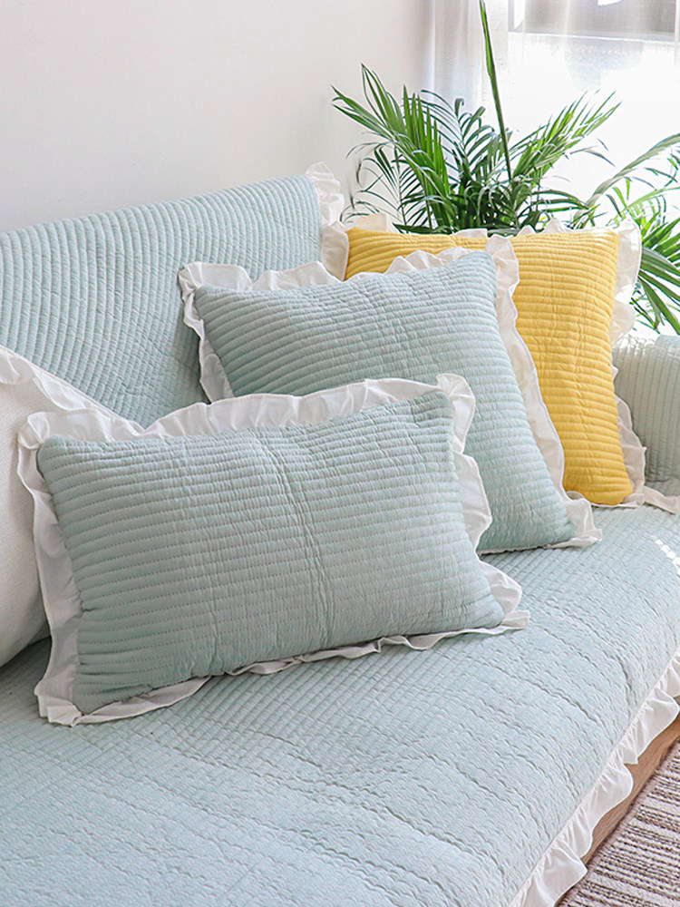 面料纯棉沙发垫套防滑靠背垫通用日式韩式客厅覆盖布四季