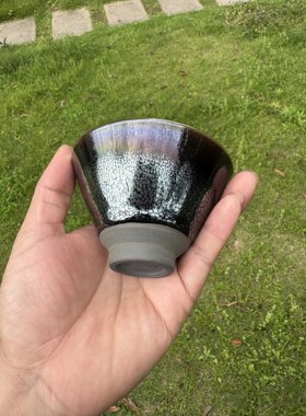 非遗名师精品级手工柴建盏大师陆金喜曜变斗笠主人杯油滴茶盏茶杯
