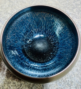 正品精品银毫非遗传承人建盏省大师杨敏手工原矿釉铁胎大号柴烧钵