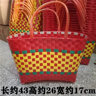 环保购物编织篮 菜篮子 手提购物篮 收纳卖菜生活篮大号能装