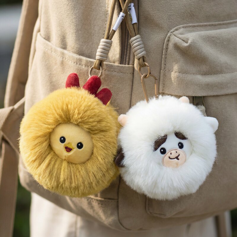 可爱十二生肖动物钥匙扣毛绒玩具公仔迷你小玩偶书包包挂件礼物女