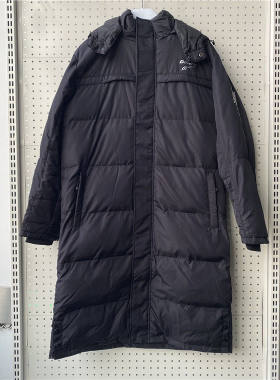 多威Do-win冬季黑色长款连帽棉服男女休闲运动防寒外套387703-1A