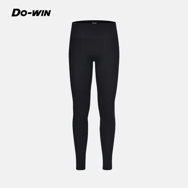 多威运动长裤冬季加绒黑色高腰紧身打底裤健身跑步训练裤保暖裤