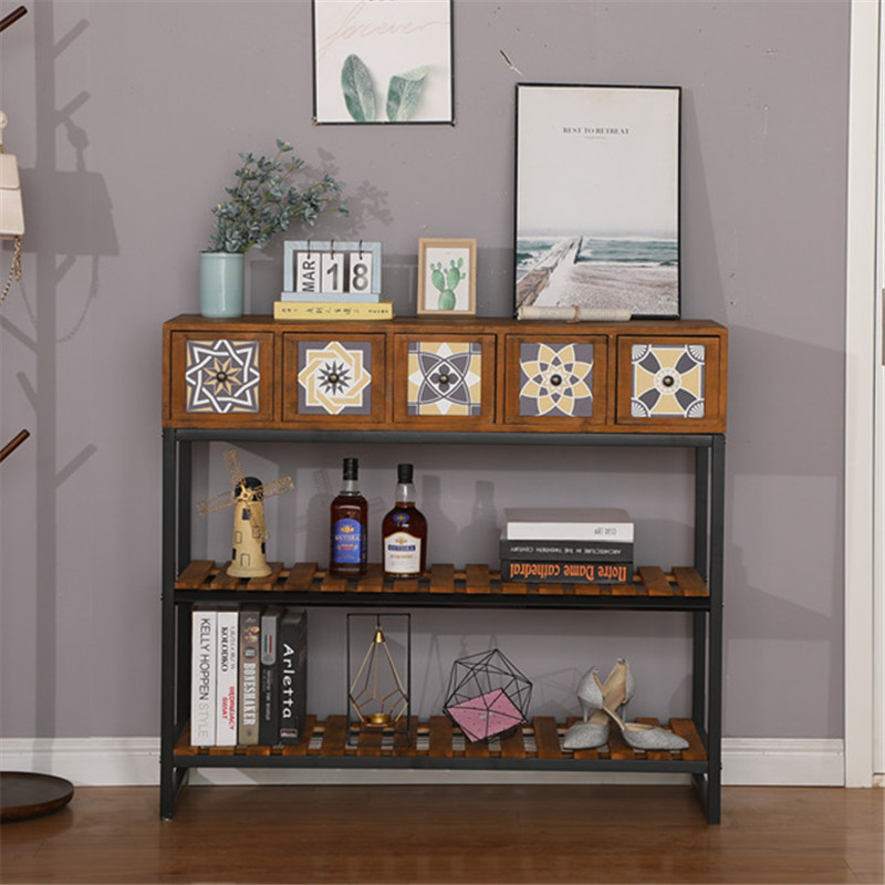 美式小户型置物架餐厅吧台玄关柜