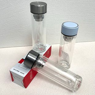 细长款双层杯子玻璃杯定制logo印字小礼品订制水杯小容量便携商务