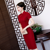 2025爆款 新款 绿色平时可穿 妈妈穿 高考送考专属旗袍适合胖女生