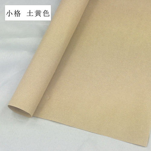 diy土黄色细格子股线装饰绣布