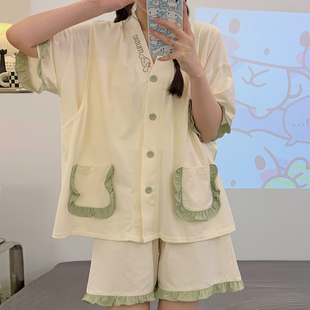 两件套女款 短裤 2026哺乳睡衣产后喂奶专用 纯棉短袖 孕妇睡衣夏薄款