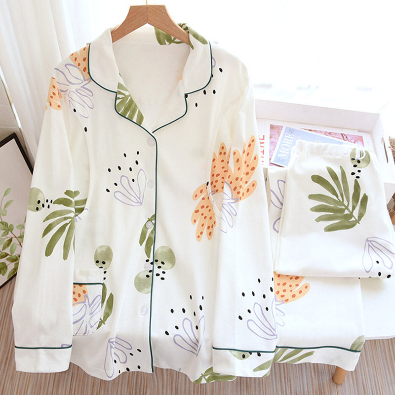 纯棉月子服春秋款产后12月份3夏哺乳孕妇睡衣女秋冬季大码家居服2