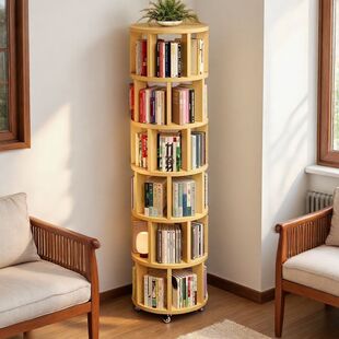 360度旋转书架书柜学生置物落地一体可移动客厅寝室儿童移动书架