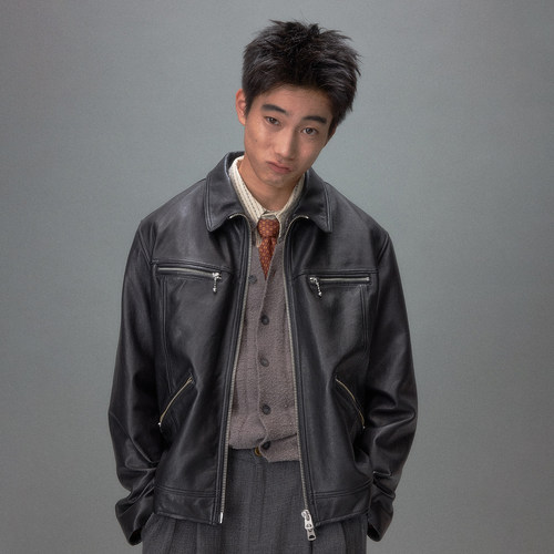 化学制品 神户酒馆夜谈 羊皮绗棉小夹克 J6_BLK_LEATHERJACKET