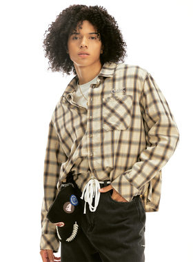 化学制品 短短的复古格纹衬衫 T5_KHI_SHIRT