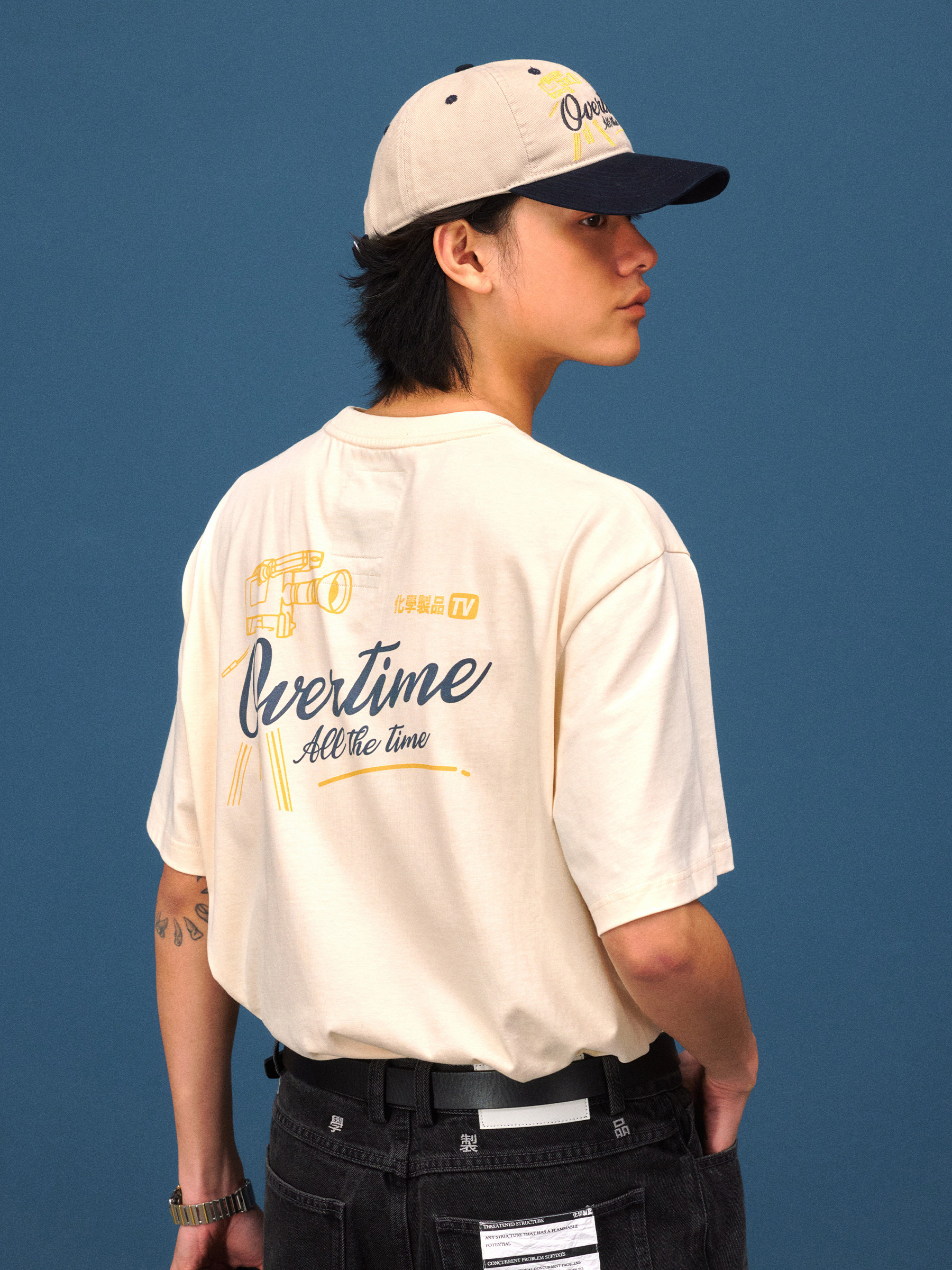 Heavyweight Navy Work T-Shirt: 260g Cotton Fabric - Taobao product photo 5