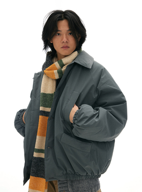 化学制品 棉被一样的大廓形棉夹克 J3_BLK_JACKET