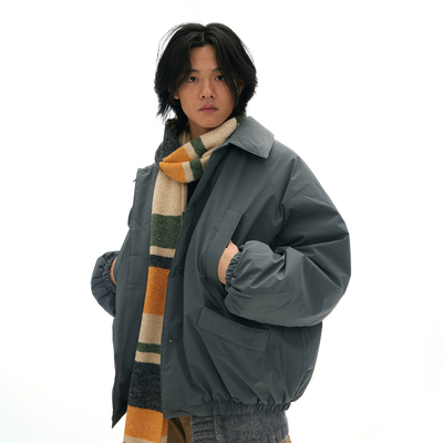 化学制品 棉被一样的大廓形棉夹克 J3_BLK_JACKET