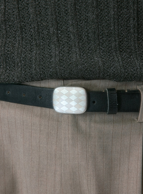化学制品 昭和菱格板扣皮带 A_BLK/BWM_BELT