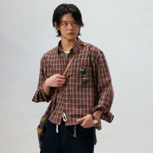 化学制品 木村拓哉的红格纹长袖衬衫  S1_RED_SHIRT